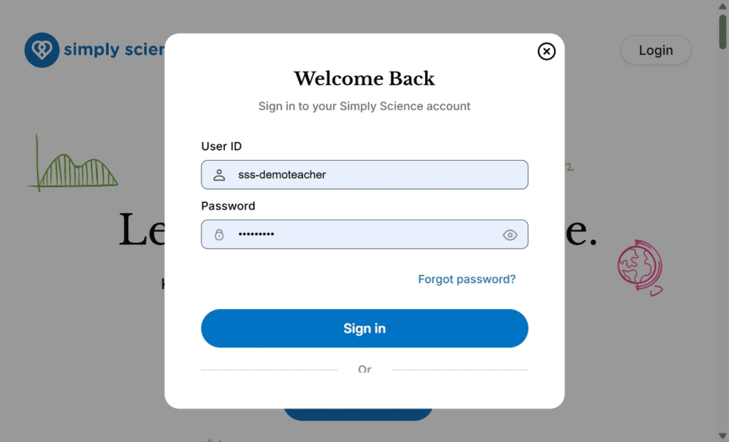 Learn how to Log in to the Teacher's Portal in Simply Science LMS