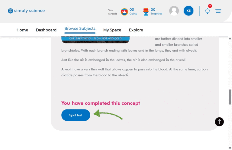 8A Simply Science - How To Find Lesson Spot Tests