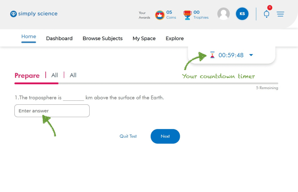 How to Find and Complete Tests in Simply Science LMS