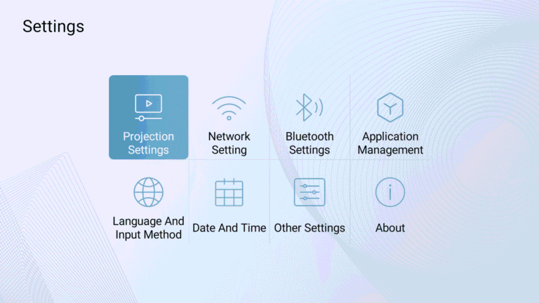 WbiPro Settings -Projector Settings
